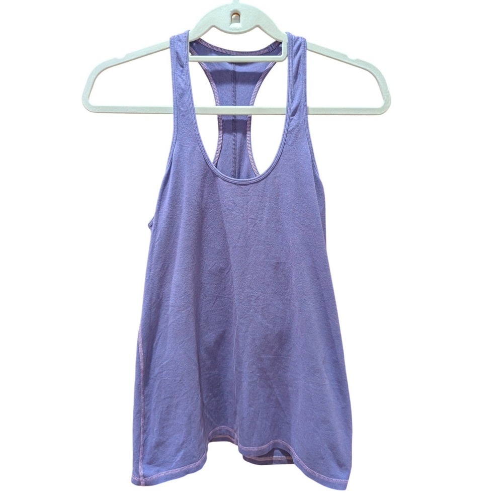 Lululemon  Racerback Tank Top Heathered Purple Ruched Back Women Size 4